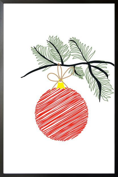 Holiday Ball on branch poster