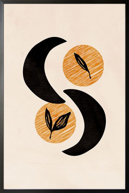 Minimal Shape with leaves poster
