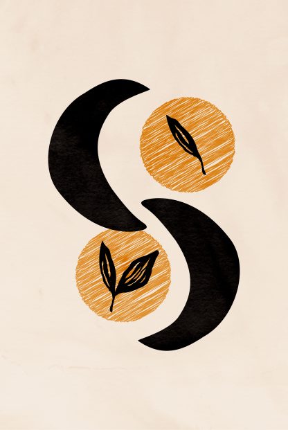 Minimal Shape with leaves poster