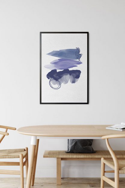 Abstract Paint Brush Blue Tones poster