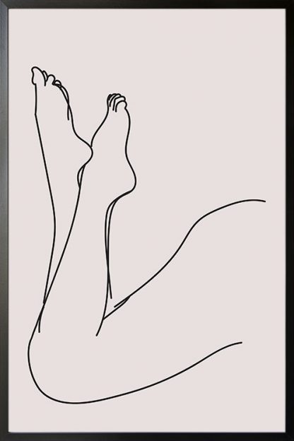 Line Art bend female legs poster