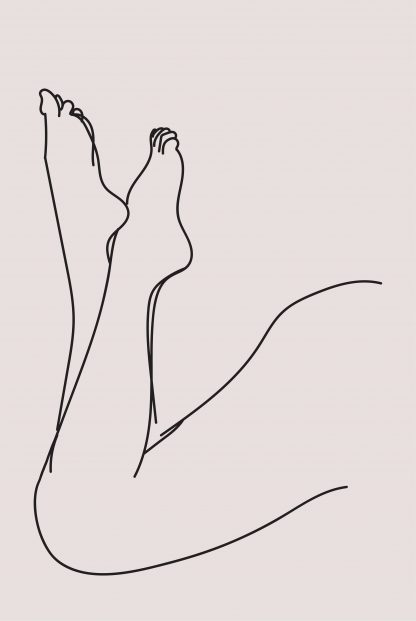 Line Art bend female legs poster