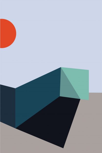 Abstract shapes and colours poster