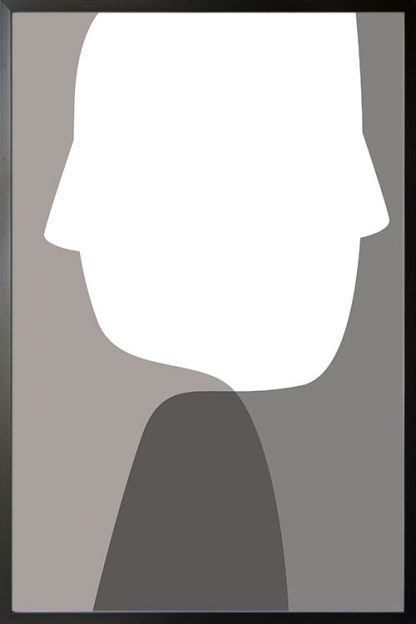 Abstract person shapes and colours poster