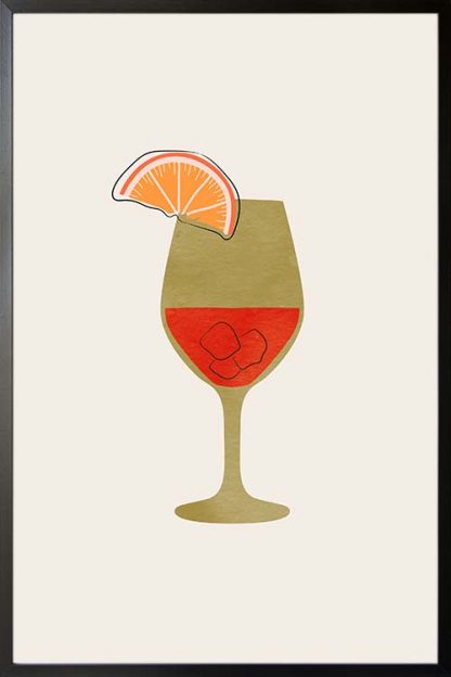 Wine glass and texture art print poster