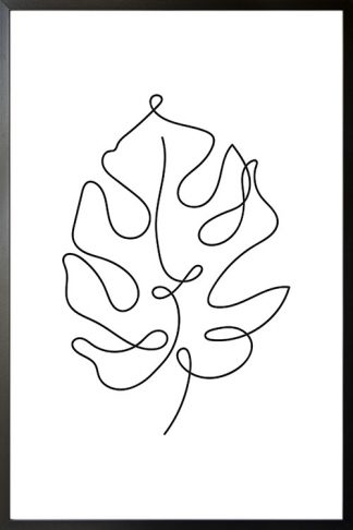 Leaf Line art minimalist poster