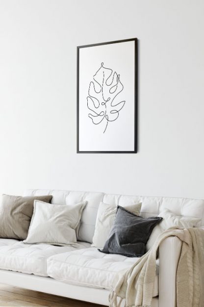 Leaf Line art minimalist poster