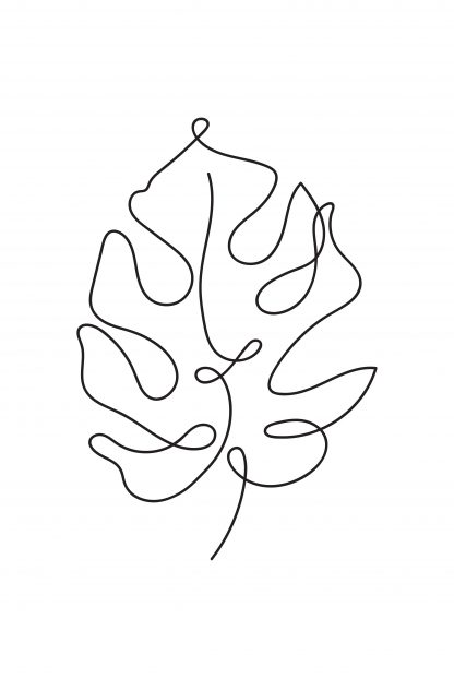 Leaf Line art minimalist poster