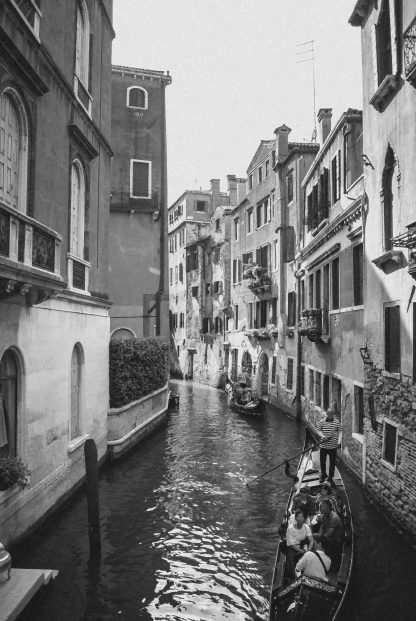 enice Canal Black and White poster