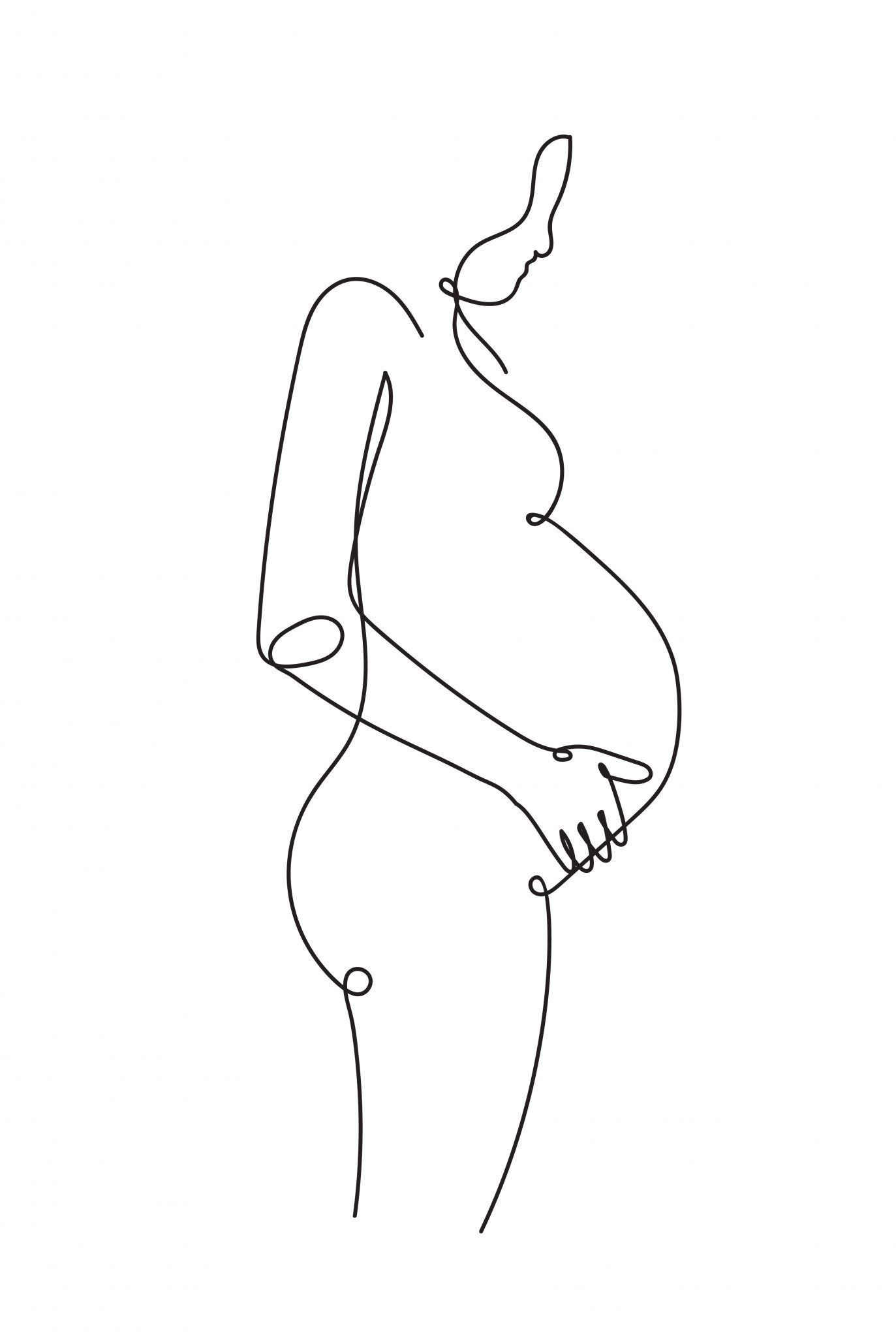 A Pregnant woman in a line art Poster - Artdesign
