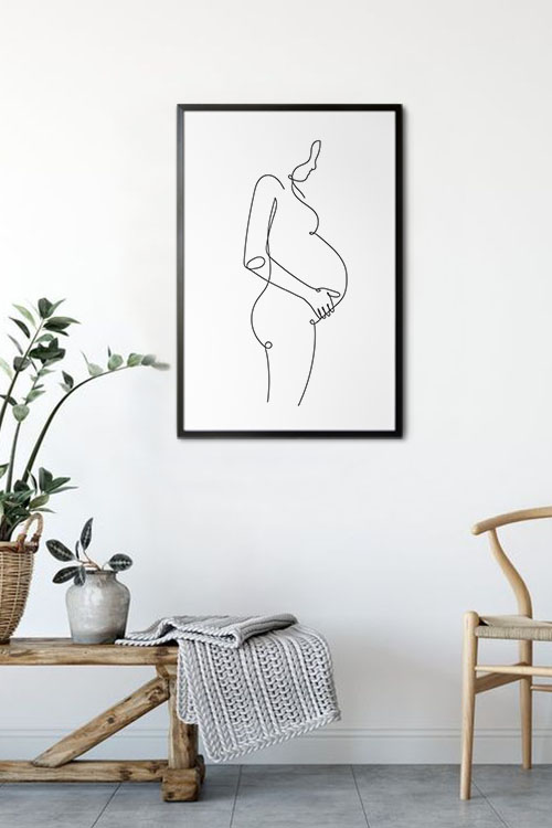 A Pregnant woman illustration poster