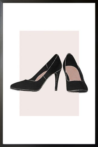 A pair of black heels illustration poster