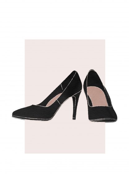 A pair of black heels illustration poster