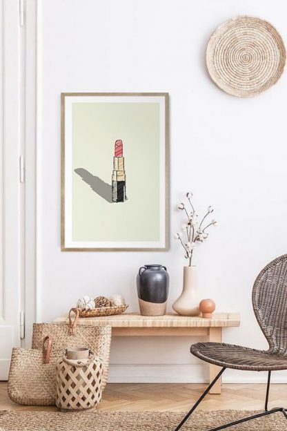 Arty lipstick illustration poster