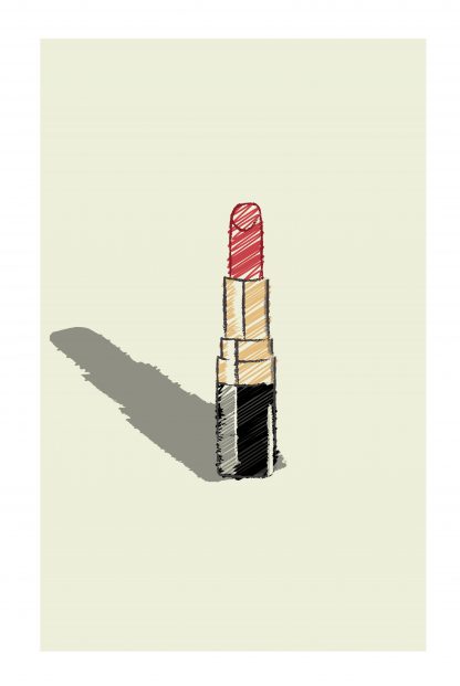 Arty lipstick illustration poster