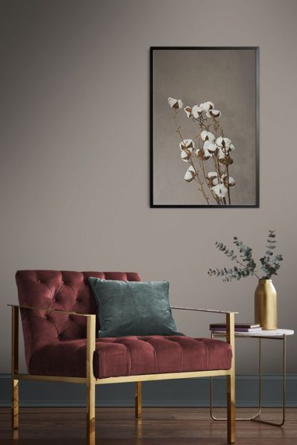 Cotton plant in grunge background poster - Artdesign