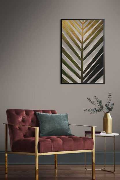 Palm leaves with gold and black texture poster