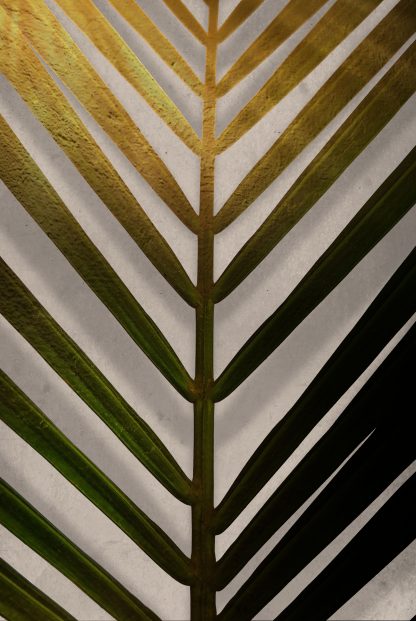 Palm leaves with gold and black texture poster