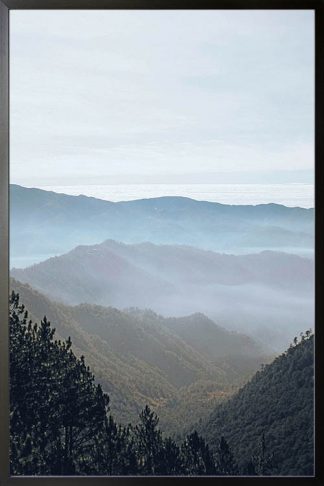 Foggy mountains photography poster