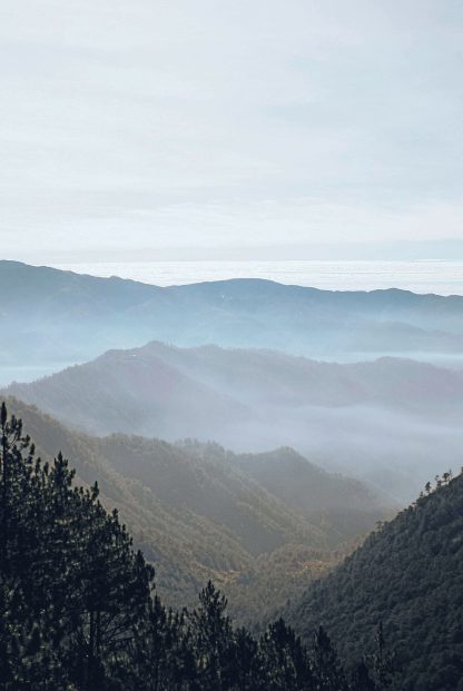 Foggy mountains photography poster