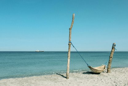 Hammock at beach photography poster