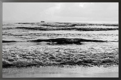 Black and white beach photography poster