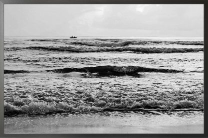 Black and white beach photography poster