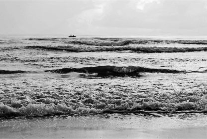 Black and white beach photography poster