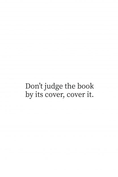 Dont judge the book typography poster