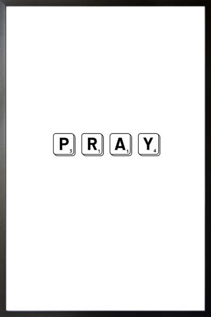 Pray scrabble typography poster
