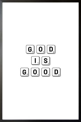God is good scrabble typography poster