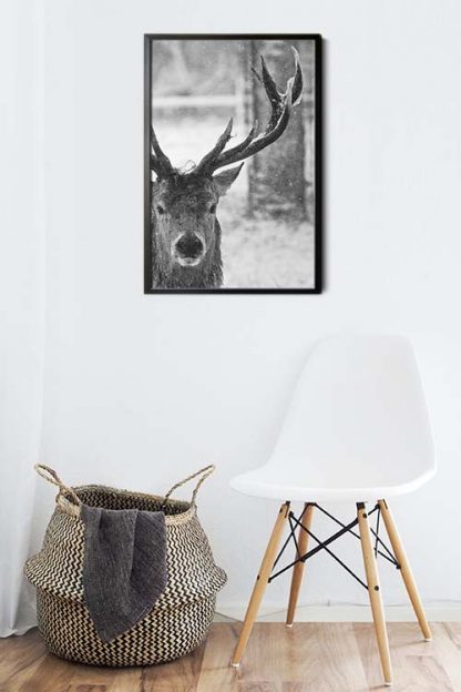 Deer face poster in interior