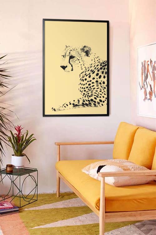 Leopard animal poster in an interior