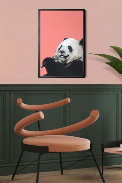 Karaoke panda poster in interior