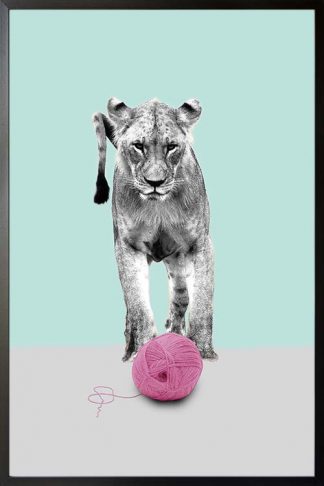 Lioness and yarn animal poster