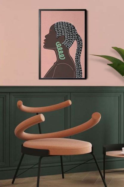 Curly ebony art print poster