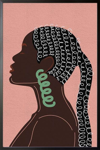 Curly ebony art print poster
