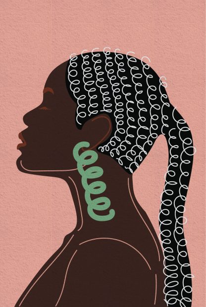 Curly ebony art print poster