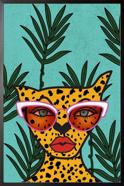 Glam leopard poster with frame