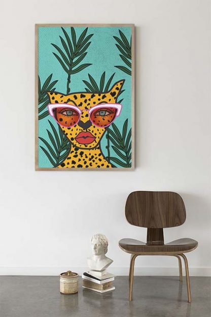 Glam leopard poster in interior