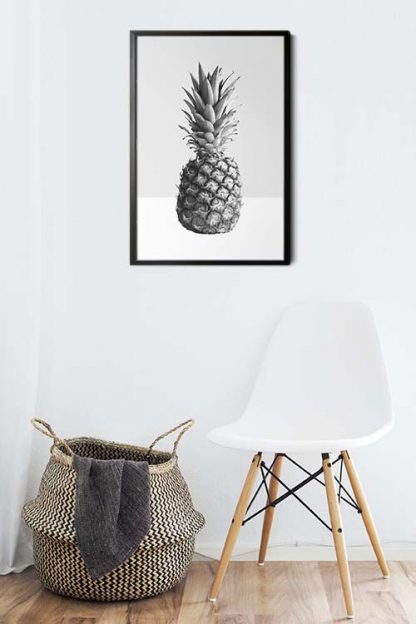 Pineapple black and white poster