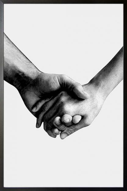 Holding hands black and white poster