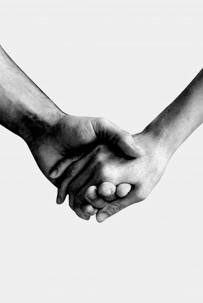 Holding hands black and white poster