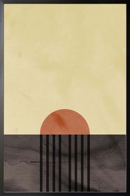Sun, sea and lines graphical poster