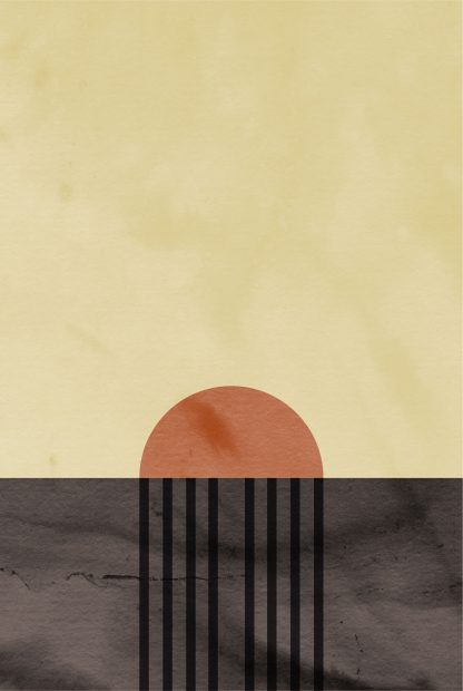 Sun, sea and lines graphical poster
