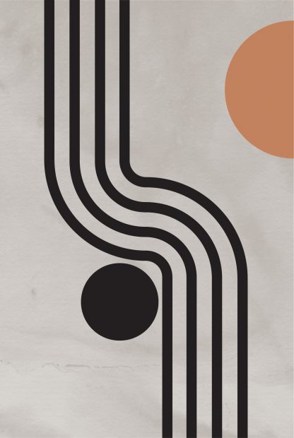 Thick lines and circle graphical poster