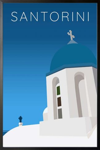 Santorini Travel Poster with frame