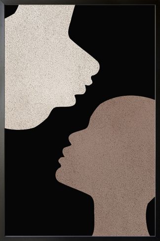 Abstract couple reverse silhouette Poster