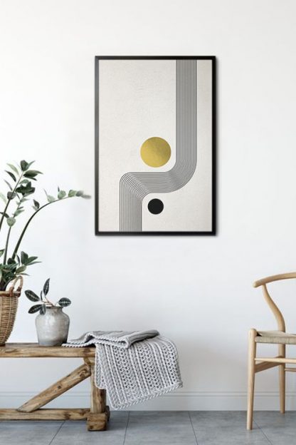 Graphical Gold and Silver no. 4 Poster
