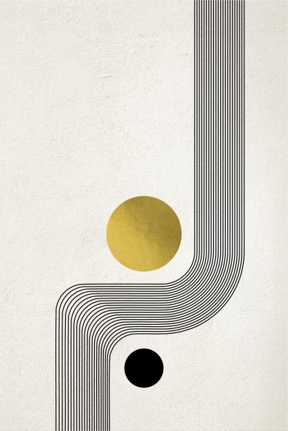 Graphical Gold and Silver no. 4 Poster